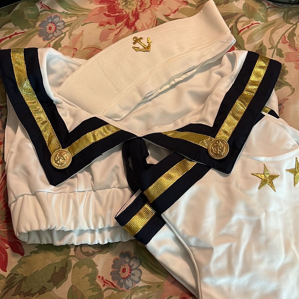 Vtg Sexy Sexy Navy Boat Captain DressUp sz Medium/Large WOW MATEY! by Delicious - Picture 15 of 16